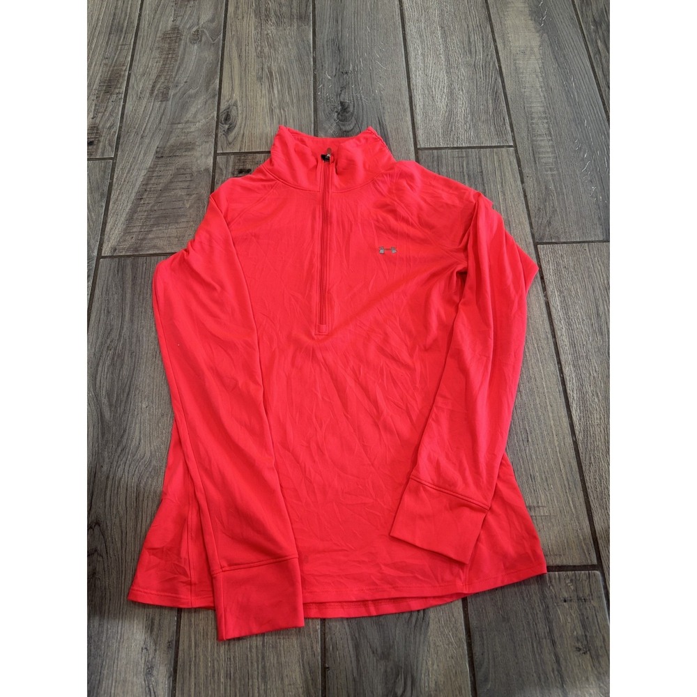 Under Armour Women's S Red Allseasongear Semi-Fitted 1/4 Zip Activewear Top